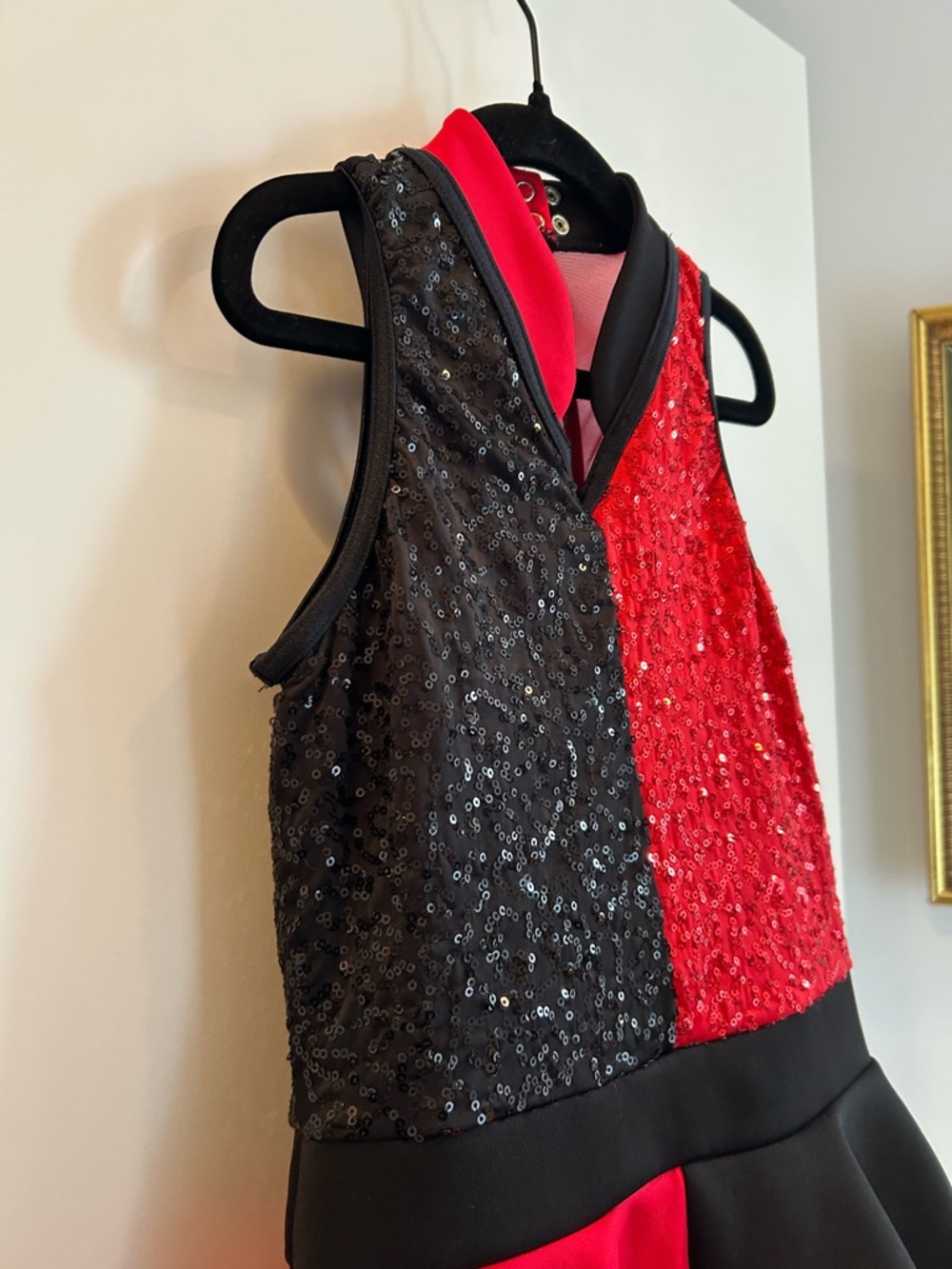 Weissman Red & Black Sequin Panel Dance Costume - MC (10/12) - Picture 9 of 15